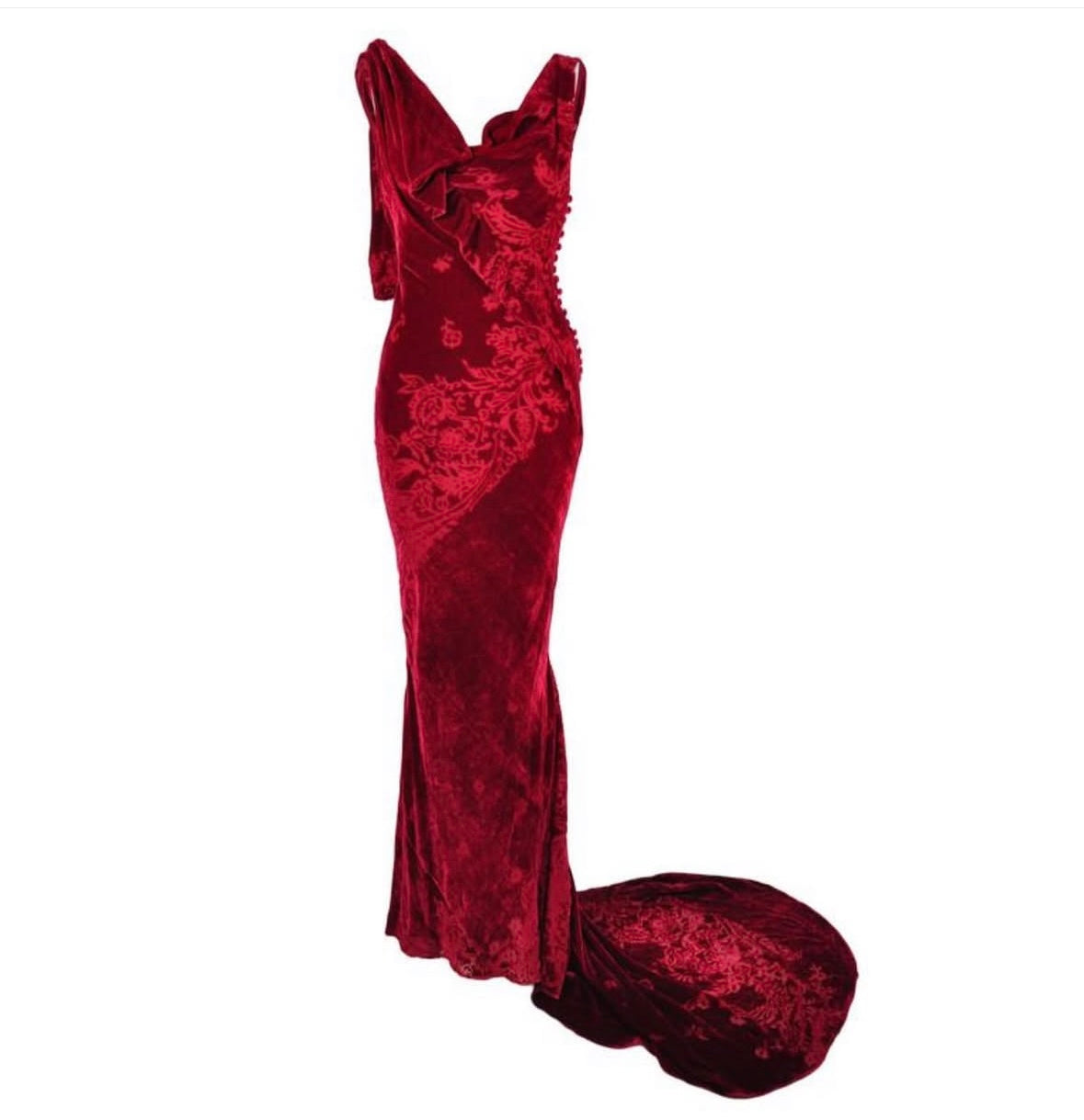Christian Dior velvet red gown FW2006 mermaid gown