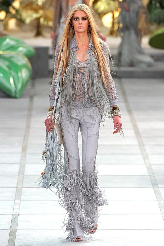 Roberto Cavalli 2011 Blouse with Fringe RUNWAY