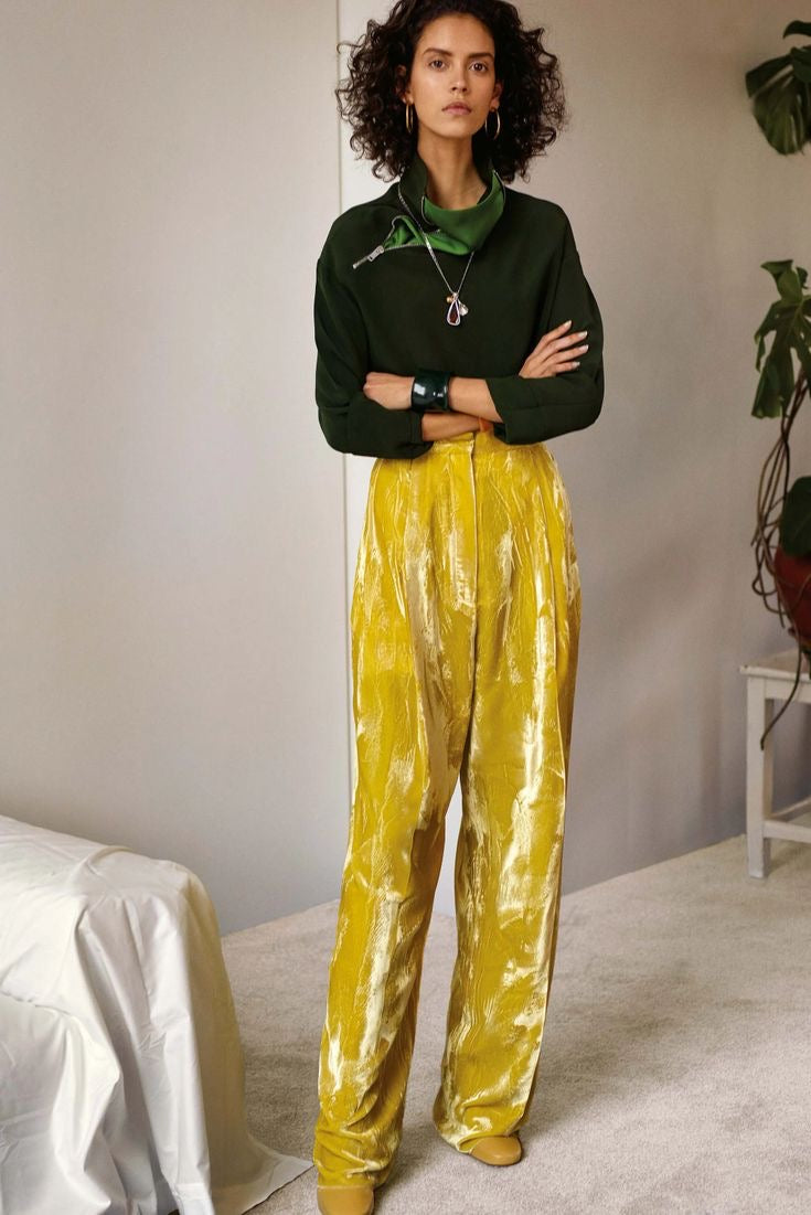 Celine by Pheobe Philo yellow velvet pants