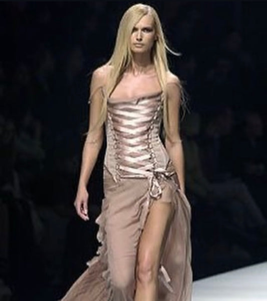 Versace pink gown SS2003
